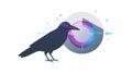 Mysterious Black Crow Icon with Abstract Target Design, vector design Generative AI Royalty Free Stock Photo