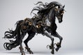 Mysterious black horse. Generate Ai