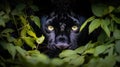 Mysterious black jaguar in the jungle