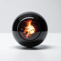 Mysterious Black Orb with Fire Inside Royalty Free Stock Photo
