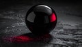Mysterious Black Sphere with Red Light Reflection Royalty Free Stock Photo