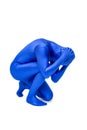 Mysterious blue man in morphsuit