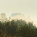 Mysterious Castle In Autumn Morning Royalty Free Stock Photo