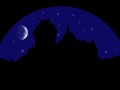 Mysterious castle at night Royalty Free Stock Photo