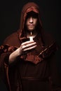 Mysterious Catholic monk Royalty Free Stock Photo