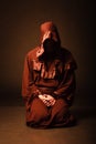 Mysterious Catholic monk. Royalty Free Stock Photo