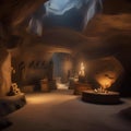 A mysterious cave with ancient paintings and artifacts, hinting at a lost civilization and untold stories2