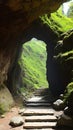 Mysterious Cave Entrance Leading into the Heart of the Mountain