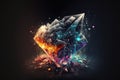 Mysterious colorful crystalline abstract generative background