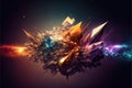 Mysterious colorful crystalline abstract generative background