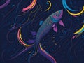 Mysterious colorful fish, with its mesmerizing blend of vibrant hues and intricate patterns, becomes a living work of art
