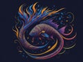 Mysterious colorful fish mesmerized with its kaleidoscope of vibrant hues, leaving viewers captivated by its elusive and