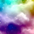 Mysterious colorful space background with galaxy and stars Ai generated image