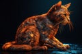 Mysterious Cyber Fairy Grunge fine art Cat character illustration generative ai