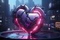 Mysterious Cyberpunk heart. Generate Ai