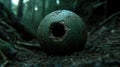 Mysterious dark sphere in the forest