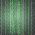 Mysterious digital matrix with glowing green binary code cascading through the void Royalty Free Stock Photo