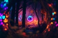 A mysterious eye inside a magical forest Royalty Free Stock Photo