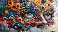 Mysterious eyes on art face Royalty Free Stock Photo