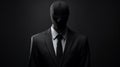 Mysterious Faceless Man In Black Suit: Intriguing Monochromatic Imagery