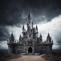 Mysterious fairytale castle - fantasy landscape