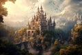 Mysterious Fairytale castle. Generate Ai Royalty Free Stock Photo