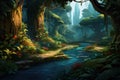 Mysterious Fantasy jungle. Generate Ai