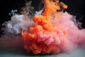 Mysterious Fine art woman photo in colorful smoke. Generate Ai Royalty Free Stock Photo