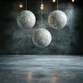 Mysterious Floating Orbs in Misty Atmosphere