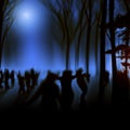 mysterious forest night party Royalty Free Stock Photo