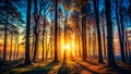 Mysterious Forest Silhouette Dark Shadows and Intricate Tree Branches Unveiling Enchanting Nature