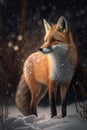 Mysterious Fox Under the Full Moon