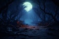Mysterious Full Moon Forest Full moon Royalty Free Stock Photo