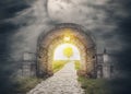 Mysterious gate entrance in paradise Royalty Free Stock Photo