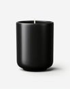 Mysterious Glow: The Intriguing Dance of a Solitary Black Candle Against a Stark White Background