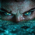 Mysterious glowing eyes in the dark Royalty Free Stock Photo