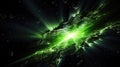 Mysterious Green Nebula Explosion in Deep Space Royalty Free Stock Photo