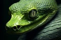 Mysterious Green snake. Generate Ai