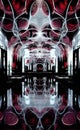 Mysterious hall with ornate ceiling and reflections AI sci-fi