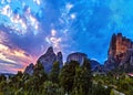 Mysterious hanging over rocks monasteries of Meteora, Greece