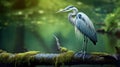 Mysterious Heron On Wood Branch - Hd Desktop Wallpaper