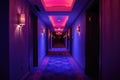 Mysterious Hotel Corridor at Night