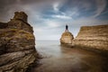 Mysterious human being standing on the rock