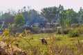 Mysterious hut in the middle of the epic village which is situated in the jungle Royalty Free Stock Photo