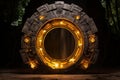 Mysterious Illuminated portal gate. Generate Ai Royalty Free Stock Photo