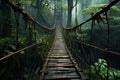 Mysterious Jungle bridge forest. Generate Ai Royalty Free Stock Photo