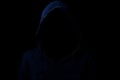 Mysterious, Low light image of Hacker. Royalty Free Stock Photo