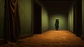 Mysterious Man In Hat: A Maya Rendered Hallway With Hidden Images