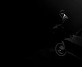 Mysterious man sitting on the car 3d render Royalty Free Stock Photo