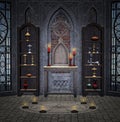 Mysterious medieval room of the alchemist Royalty Free Stock Photo